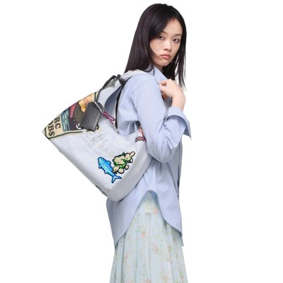 THE CAMP PATCHWORK DENIM SACK BAG